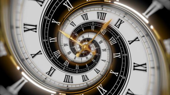 A clock featuring Roman numerals in gold, elegantly designed to enhance any decor with its classic charm.