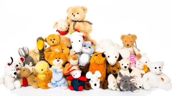 A pile of stuffed animals.