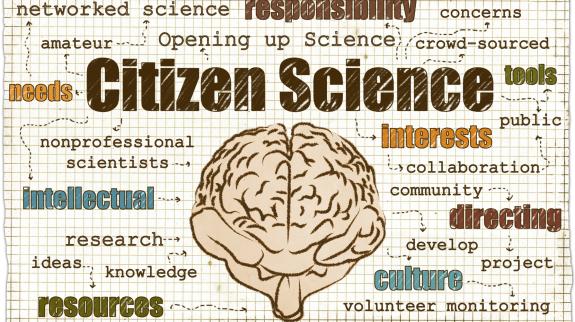 An illustration depicting citizen science, highlighting community engagement in scientific processes for improving lives.