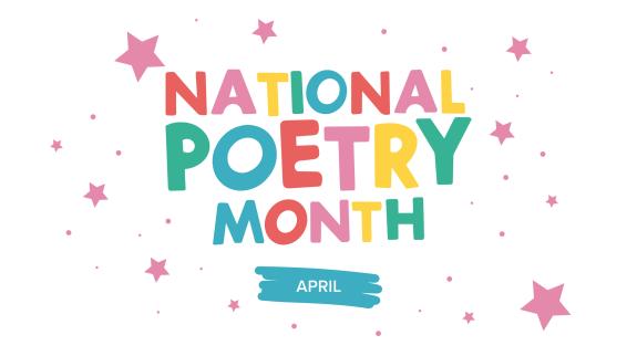 National Poetry Month in April. Poster with handwritten lettering. Poetry Festival in the United States and Canada. 