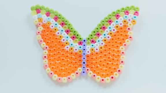 Butterfly made of iron Perler Beads.
