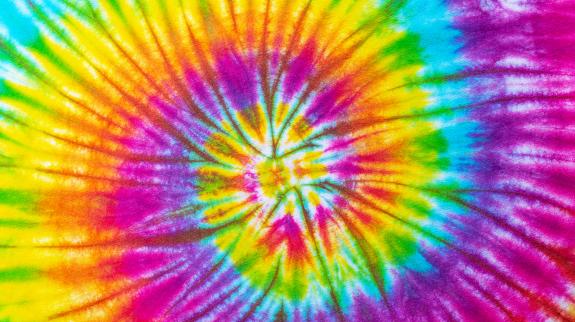 Rainbow tie dye pattern.