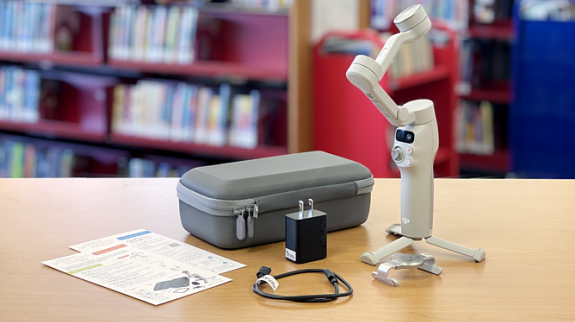 Gimbal image of kit on library table.