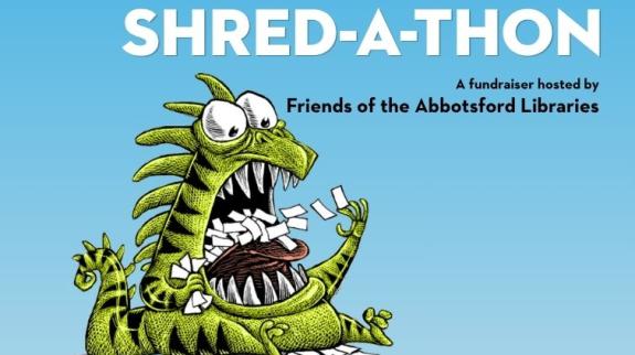 Green cartoon monster with black stripes eating paper on a blue background.