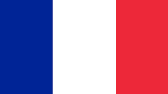 French Flag. 3 colours: blue, white and red.