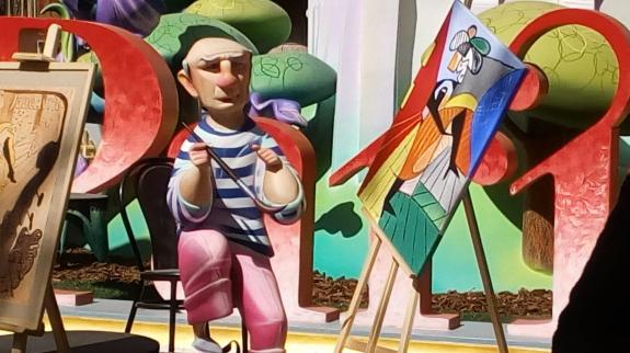 Clay sculpture Picasso painting