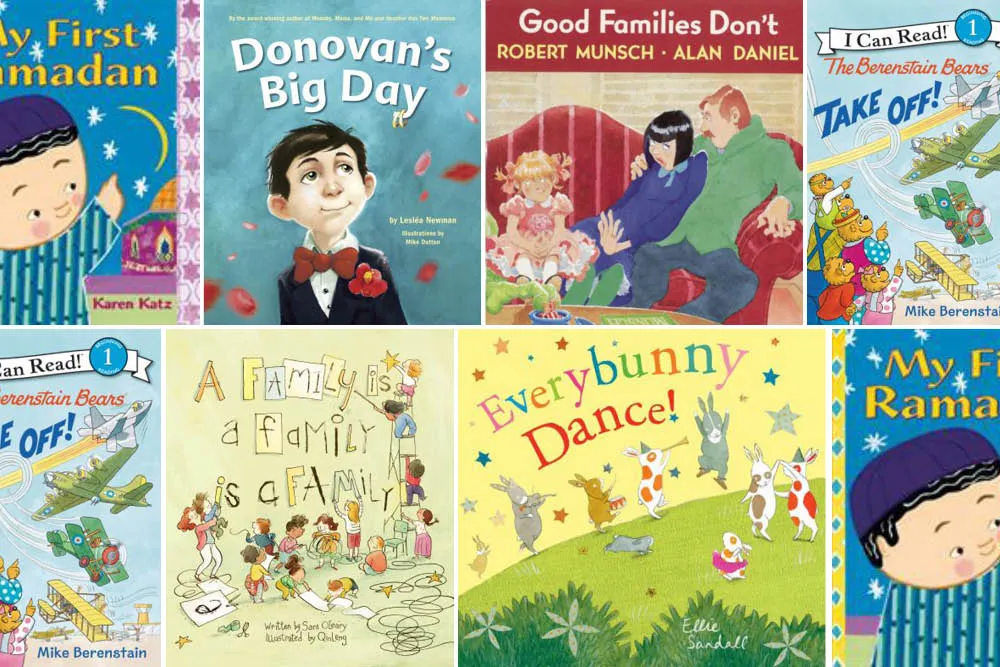 Montage of picture books featured in Chilliwack Library's 2026 Freedom to Read Storytime program