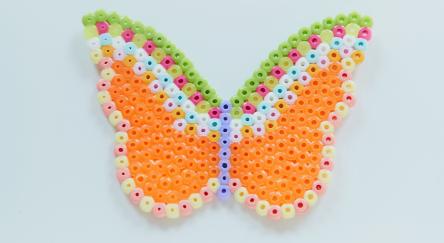Butterfly made of iron Perler Beads.