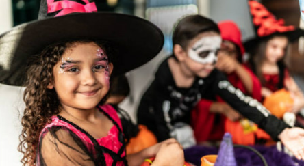 Children in Halloween costumes