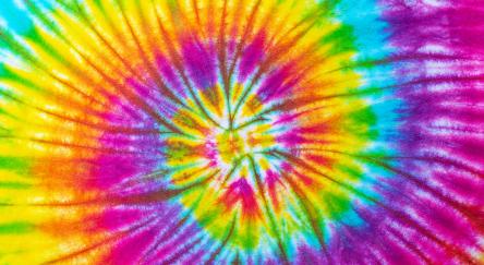 Rainbow tie dye pattern.