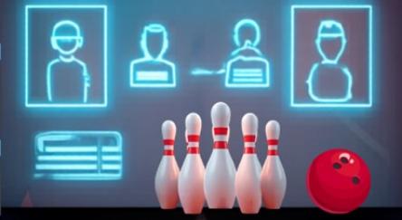 Screen grab of digital bowling on gaming device.
