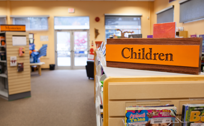 Hope Library's children's section, featuring vibrant bookshelves and cozy nooks designed for kids to explore and read