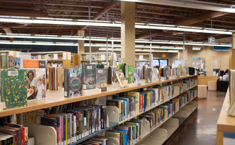  A glimpse inside Murrayvile Library, featuring rows of books on shelves for visitors to explore.