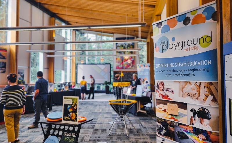 Fraser Valley Regional Library at UBCM showcasing The Playground items.