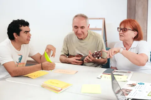 Recent immigrants take part in an English language program at Ladner Pioneer Library.