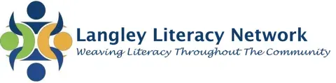 Logo for the Langley Literacy Network with the text: 'Weaving Literacy Throughout the Community'.